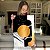 Quadro Decorativo Canvas Formas Abstratas Preto Branco e Dourado Vertical - Imagem 4