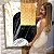 Quadro Decorativo Canvas Formas Abstratas Preto Branco e Dourado Vertical - Imagem 5
