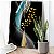 Quadro Decorativo Canvas Penas Abstratas e Pássaros Dourados Vertical - Imagem 1