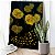 Quadro Decorativo Canvas Abstrato Folhas de Lótus e Peixes Dourados Vertical - Imagem 1