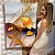 Quadro Decorativo Canvas Abstrato Folhas de Lótus e Peixes Dourados Fundo Colorido Vertical - Imagem 6