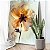 Quadro Decorativo Canvas Flor e Fundo em Tons Terrosos Pétalas Finas Vertical - Imagem 1