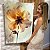 Quadro Decorativo Canvas Flor e Fundo em Tons Terrosos Pétalas Finas Vertical - Imagem 5