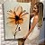 Quadro Decorativo Canvas Flor em Tons Terrosos Pétalas Finas Vertical - Imagem 5