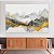 Quadro Decorativo Canvas Abstrato Pintura Tons de Cinza e Dourado Horizontal - Imagem 3