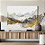 Quadro Decorativo Canvas Abstrato Pintura Tons de Cinza e Dourado Horizontal - Imagem 4