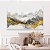 Quadro Decorativo Canvas Abstrato Pintura Tons de Cinza e Dourado Horizontal - Imagem 5
