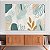 Quadro Decorativo Canvas Folhagem Abstrata em Tons Verde e Laranja Horizontal - Imagem 4