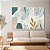 Quadro Decorativo Canvas Folhagem Abstrata em Tons Verde e Laranja Horizontal - Imagem 2