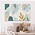 Quadro Decorativo Canvas Folhagem Abstrata em Tons Verde e Laranja Horizontal - Imagem 3