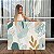 Quadro Decorativo Canvas Folhagem Abstrata em Tons Verde e Laranja Horizontal - Imagem 1
