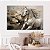 Quadro Decorativo Canvas Animais Pintura Cavalo Branco Detalhes Dourados Horizontal - Imagem 4