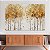 Quadro Decorativo Canvas Pintura Árvore Vidoeiro Branco Folhas Douradas Horizontal - Imagem 5
