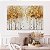 Quadro Decorativo Canvas Pintura Árvore Vidoeiro Branco Folhas Douradas Horizontal - Imagem 2