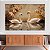 Quadro Decorativo Canvas Animais Pintura Casal de Cisnes com Rosas Horizontal - Imagem 3