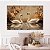 Quadro Decorativo Canvas Animais Pintura Casal de Cisnes com Rosas Horizontal - Imagem 4