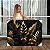 Quadro Decorativo Canvas Folhagem Preta e Dourada Fundo Preto Horizontal - Imagem 1