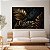 Quadro Decorativo Canvas Folhagem Preta e Dourada Fundo Preto Horizontal - Imagem 3