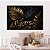 Quadro Decorativo Canvas Folhagem Preta e Dourada Fundo Preto Horizontal - Imagem 5