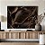 Quadro Decorativo Canvas Folhas Pretas e Douradas Fundo Preto Horizontal - Imagem 5