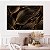 Quadro Decorativo Canvas Folhas Pretas e Douradas Fundo Preto Horizontal - Imagem 2