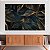 Quadro Decorativo Canvas Folhas Pretas e Douradas Fundo Preto Horizontal - Imagem 5