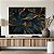 Quadro Decorativo Canvas Folhas Pretas e Douradas Fundo Preto Horizontal - Imagem 4