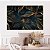Quadro Decorativo Canvas Folhas Pretas e Douradas Fundo Preto Horizontal - Imagem 2