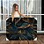 Quadro Decorativo Canvas Folhas Pretas e Douradas Fundo Preto Horizontal - Imagem 1
