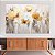 Quadro Decorativo Canvas Pintura Floral Papoulas Douradas Horizontal - Imagem 4