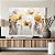 Quadro Decorativo Canvas Pintura Floral Papoulas Douradas Horizontal - Imagem 2