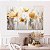 Quadro Decorativo Canvas Pintura Floral Papoulas Douradas Horizontal - Imagem 3