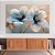 Quadro Decorativo Canvas Par de Flores Azuis e Folhas Douradas Horizontal - Imagem 3