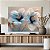 Quadro Decorativo Canvas Par de Flores Azuis e Folhas Douradas Horizontal - Imagem 5