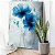 Quadro Decorativo Canvas Pintura Floral Par de Papoulas Azuis Vertical - Imagem 1