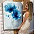 Quadro Decorativo Canvas Pintura Floral Par de Papoulas Azuis Vertical - Imagem 5