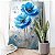 Quadro Decorativo Canvas Floral Pintura Papoulas Azuis Vertical - Imagem 3