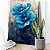 Quadro Decorativo Canvas Floral Pintura Par Papoulas Azuis Vertical - Imagem 1