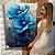 Quadro Decorativo Canvas Floral Pintura Par Papoulas Azuis Vertical - Imagem 5