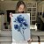 Quadro Decorativo Canvas Floral Papoulas Azuis Fundo Claro Vertical - Imagem 4