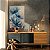 Quadro Decorativo Canvas Flores e Folhas Azuis Pétalas Finas Vertical - Imagem 2