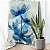 Quadro Decorativo Canvas Flores e Folhas Azuis Pétalas Finas Vertical - Imagem 3