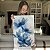 Quadro Decorativo Canvas Flores e Folhas Azuis Pétalas Finas Vertical - Imagem 4