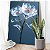 Quadro Decorativo Canvas Flores Azuis Pétalas e Folhas de Vidro Vertical - Imagem 1