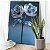 Quadro Decorativo Canvas Flores Azuis Pétalas e Folhas de Vidro Vertical - Imagem 2