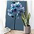 Quadro Decorativo Canvas Flores Tons de Azul e Lilás Vertical - Imagem 1