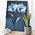 Quadro Decorativo Canvas Flores Azuis Pétalas e Folhas de Vidro Vertical - Imagem 2