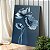 Quadro Decorativo Canvas Floral Papoulas Azuis Fundo Escuro Vertical - Imagem 1