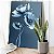 Quadro Decorativo Canvas Floral Papoulas Azuis Fundo Escuro Vertical - Imagem 3