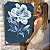 Quadro Decorativo Canvas Flor em Tons de Azul Fundo Escuro Vertical - Imagem 5
